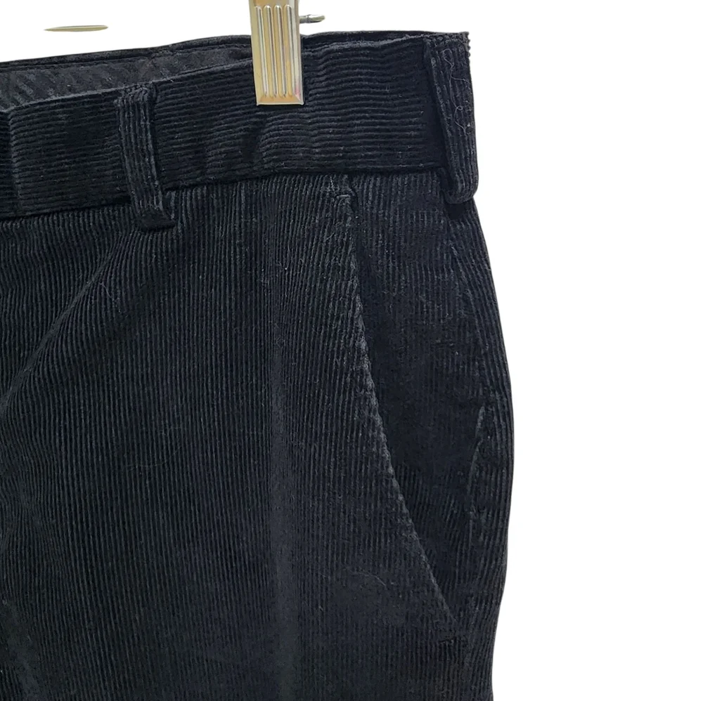 Geoffrey Beene Pants Mens 34x30 Black Cotton Corduroy Straight Flat Zip Preppy